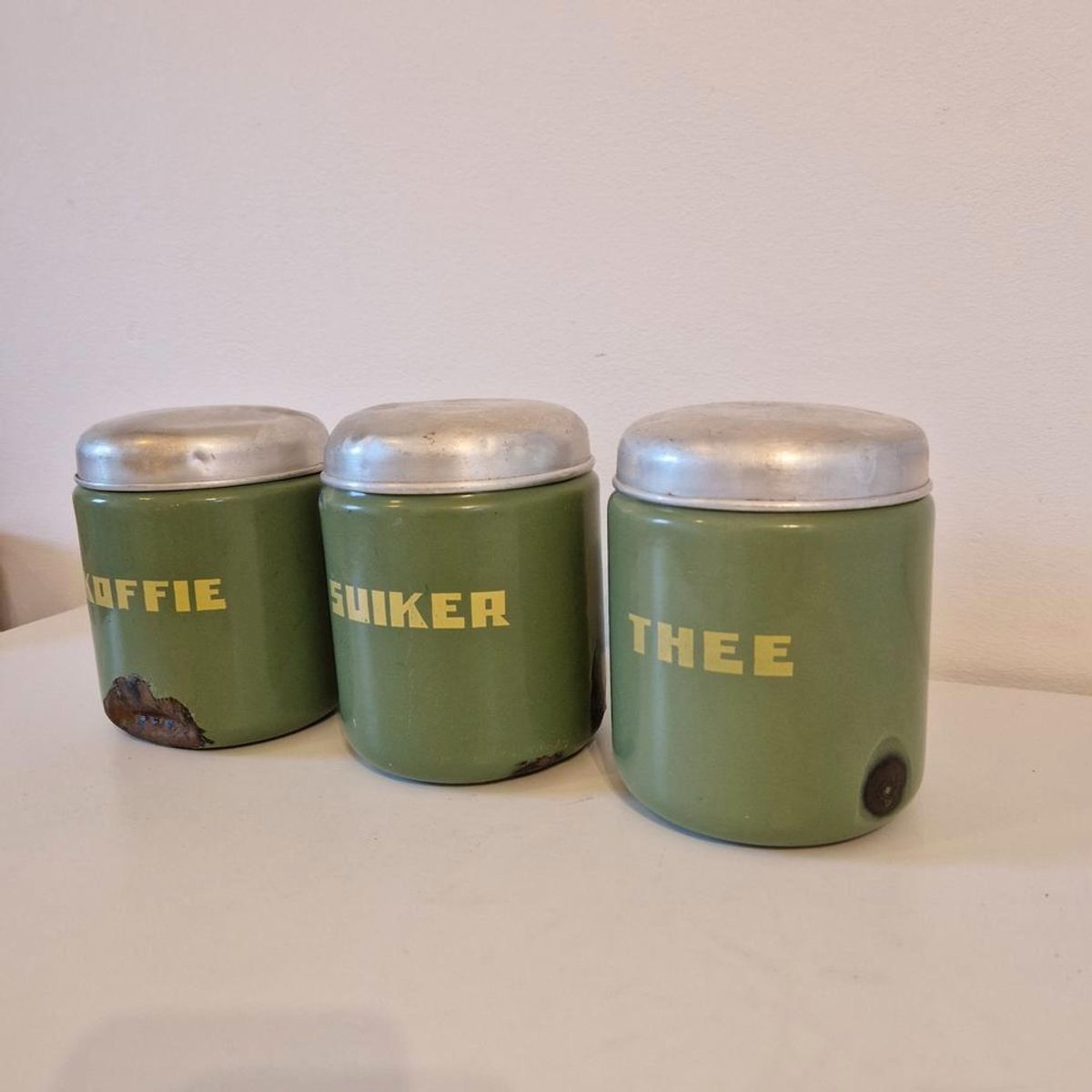 Emaille Koffie Thee Suiker Bussen image 3