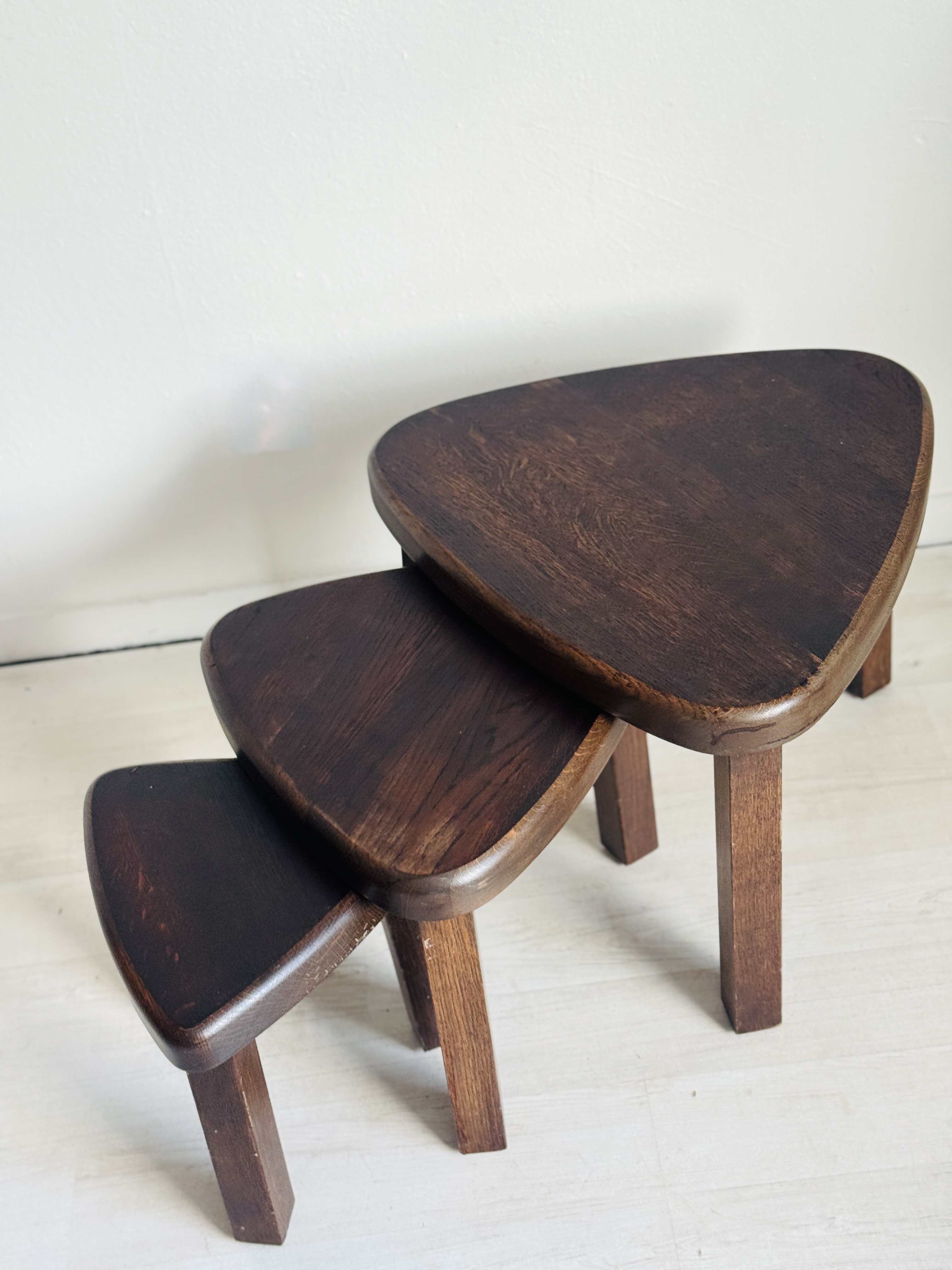 Set Vintage Bijzettafeltjes Nesting Tables Jaren 70 Brutalist image 7