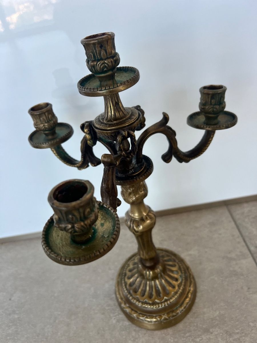 Vintage Koperen Of Bronzen Kandelaar Met 4 Armen image 3