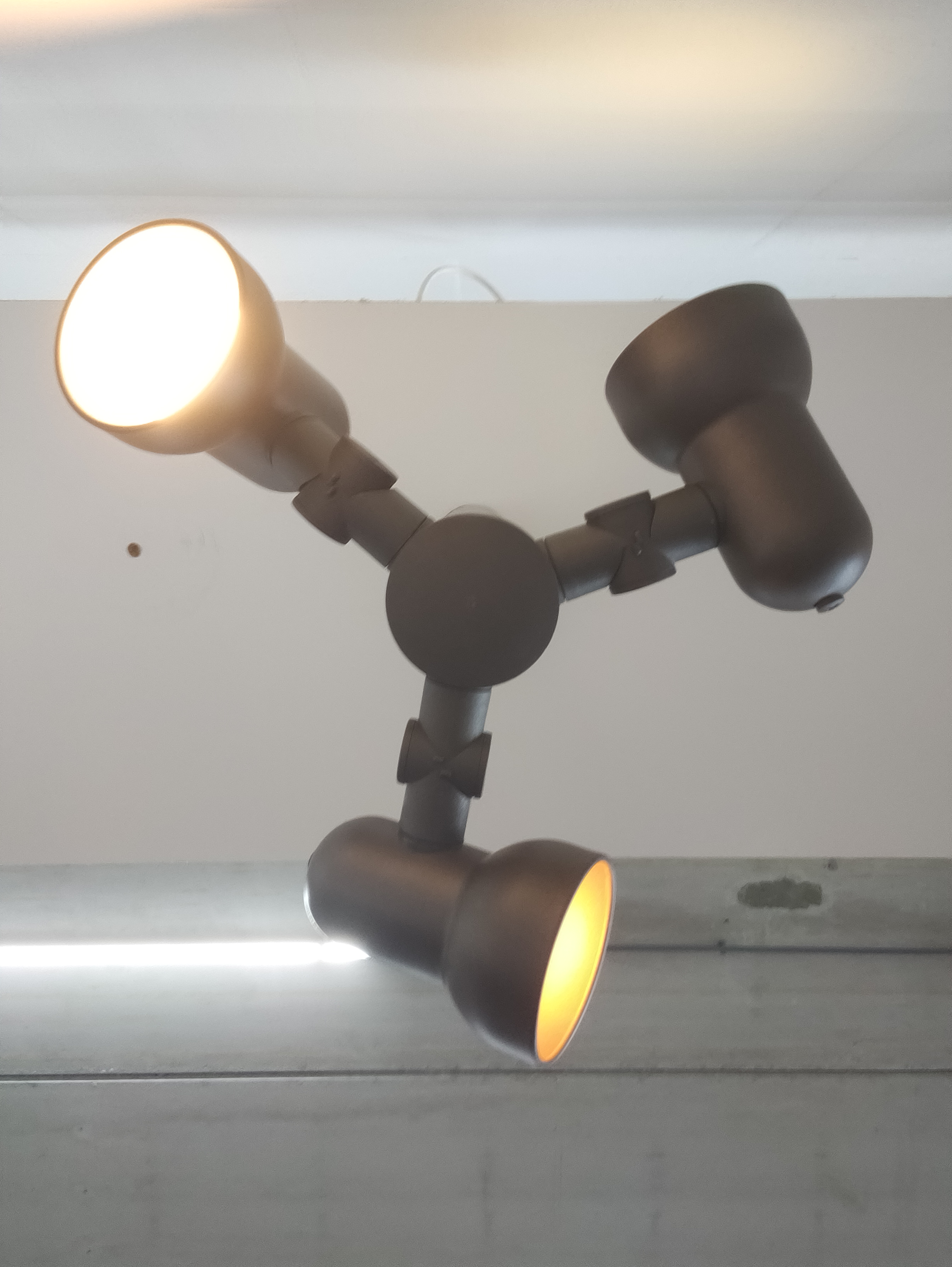 Vintage Original Hüstadt Leuchten 3 Spots Plafondlamp (in Hoogte Verstelbaar) image 19