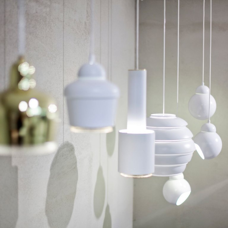 Artek Aalto A331 Hanglamp Ø33 Wit, Verchroomde Ringen image 6