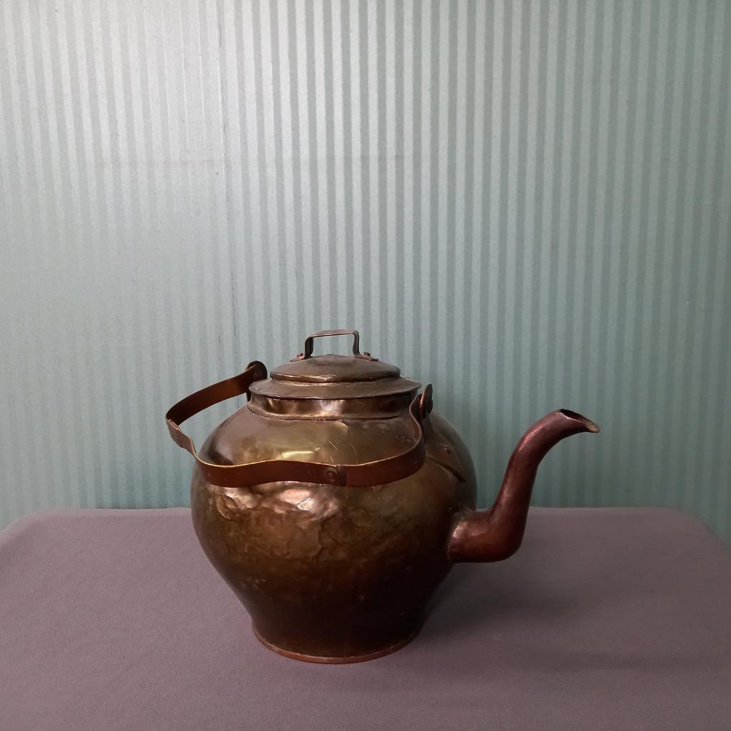 Schitterende Antieke Koperen Gehamerde Appelketel image 5