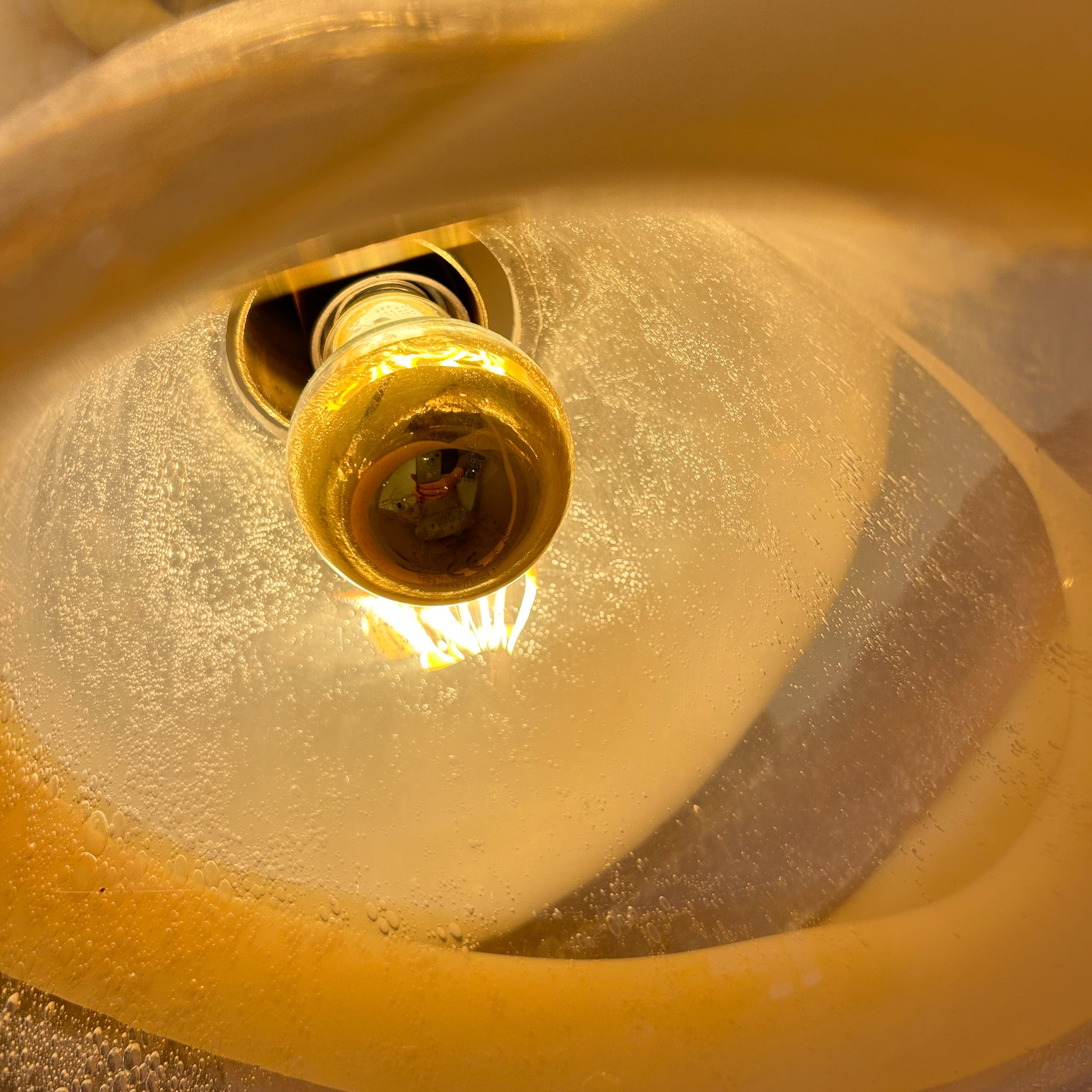 Italian Murano Glass Swirly Donut Hanging Light image 15