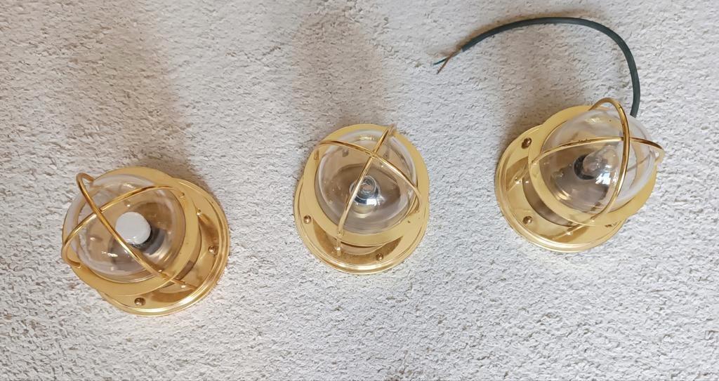Set Van 3 Vintage Gouden Schip Stijl Plafondlampen image 9