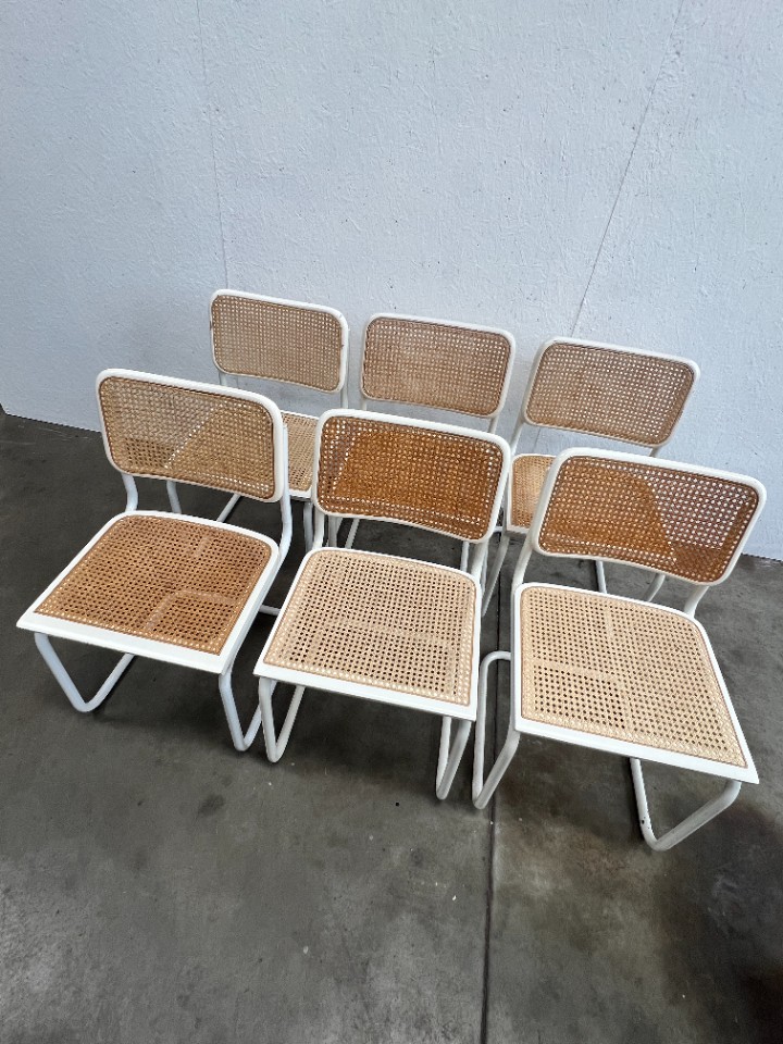 Zes Vintage Cesca Design Stoelen, Witte Uitvoering, 1980's image 11