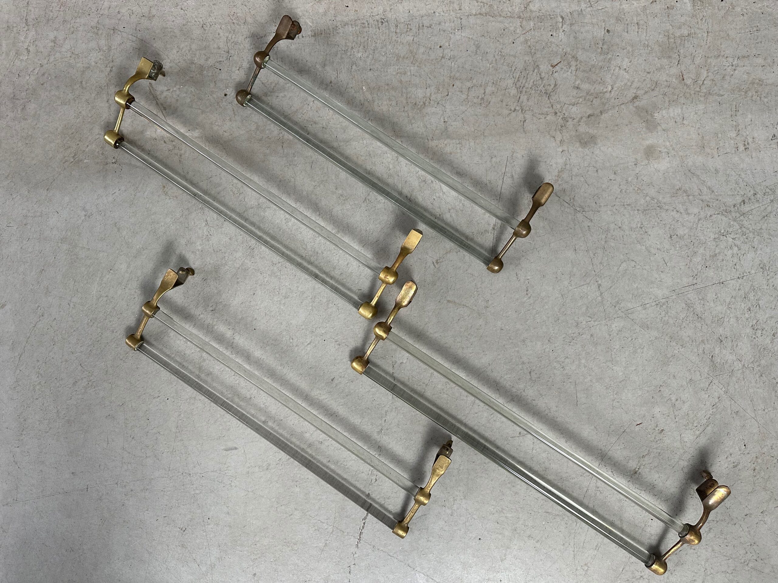 Art Deco Handdoekhouder – Glas En Messing image 7