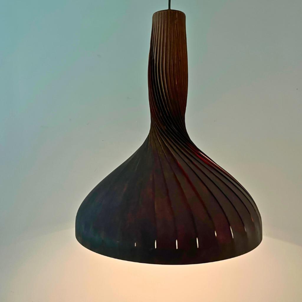 Midcentury Houten Hanglamp Swirl Design Hans Agne Jakobssons image 4