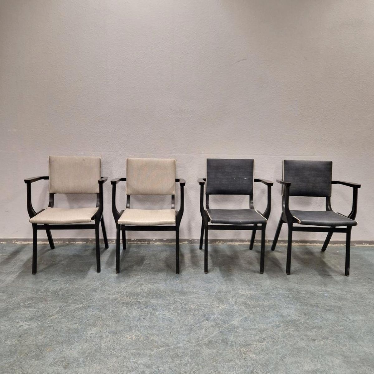 Set Van 4 Vintage Stoelen Stako Eetkamerstoelen Fifties image 2