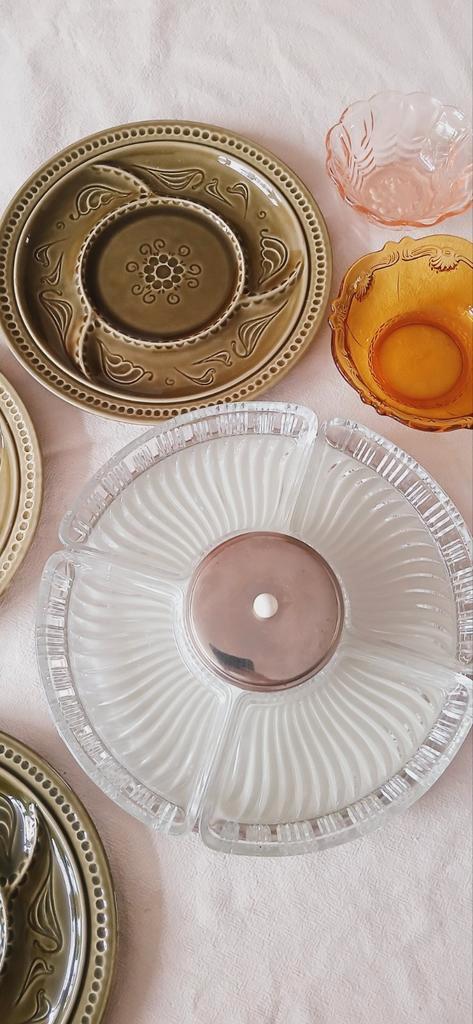 Vintage Draaiplateau Snackschaal Glas Chroom image 12