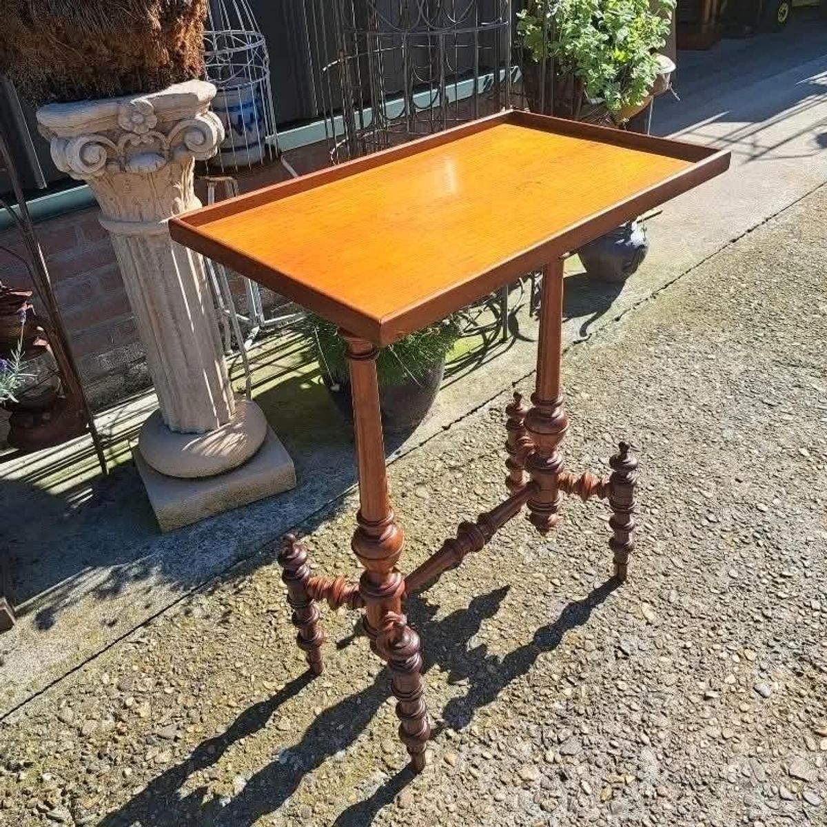 Antieke Spinnen Bijzettafel Sidetable, Haltafel image 3