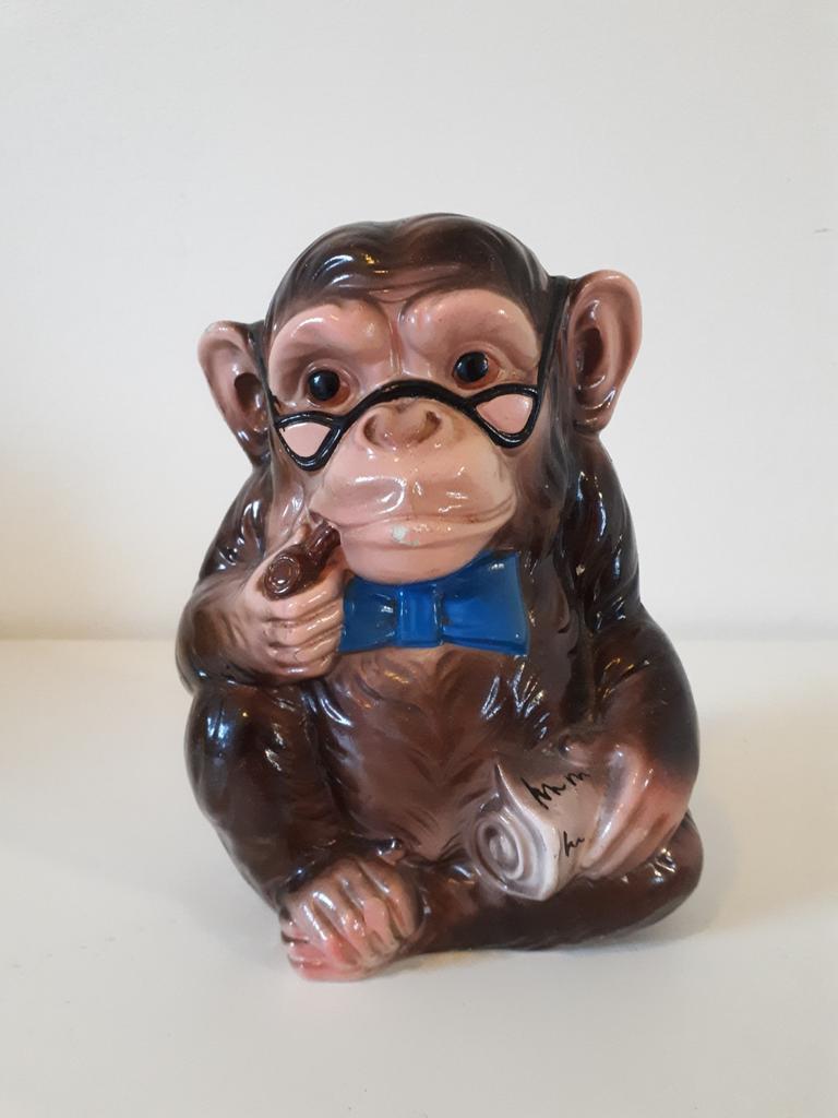 50's Vintage Spaarpot Aap Keramieke Aap Beeldje image 2
