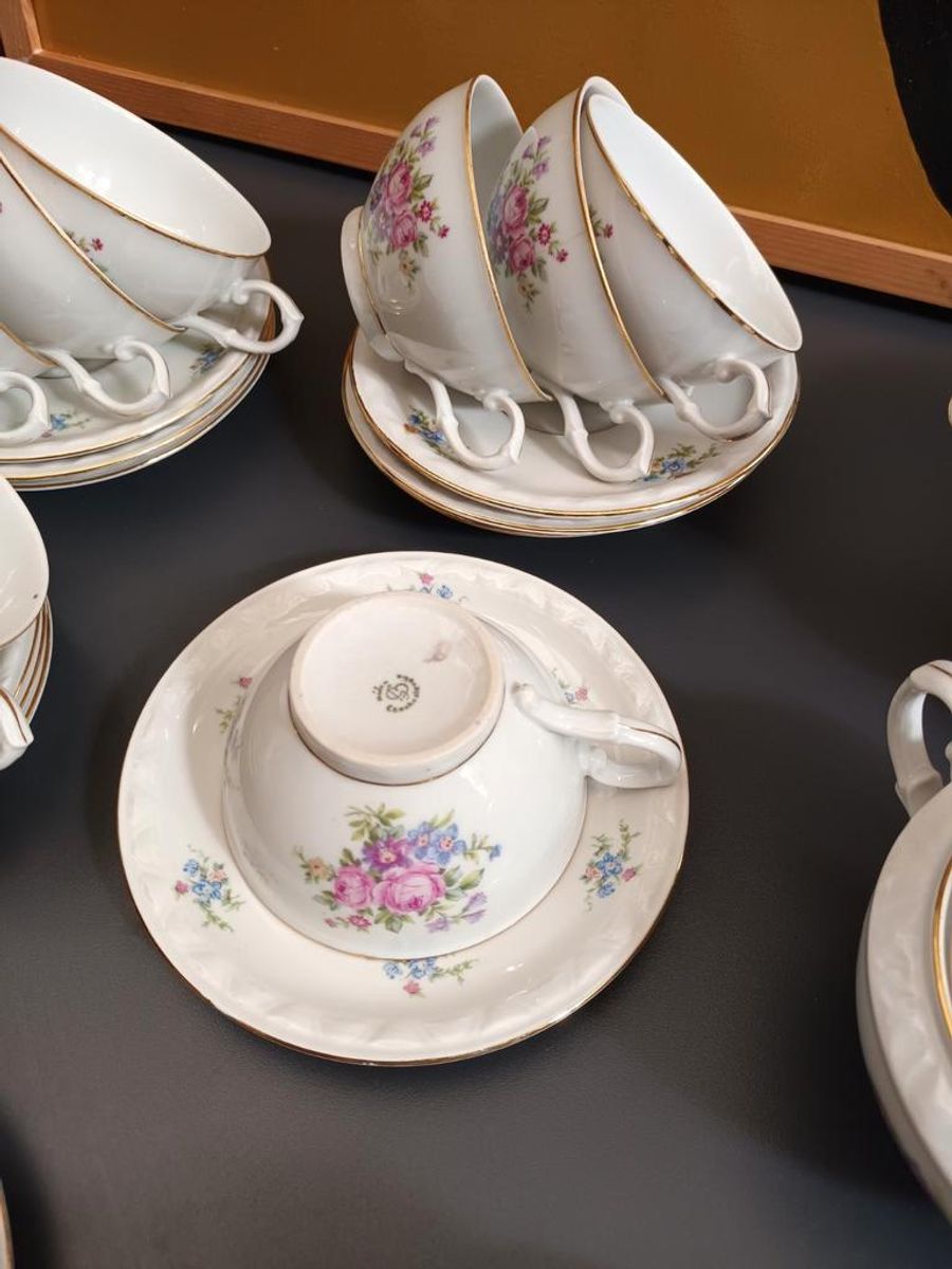 Klassiek Parelmoer Porselein Servies Tsjecho-slowaaks image 7
