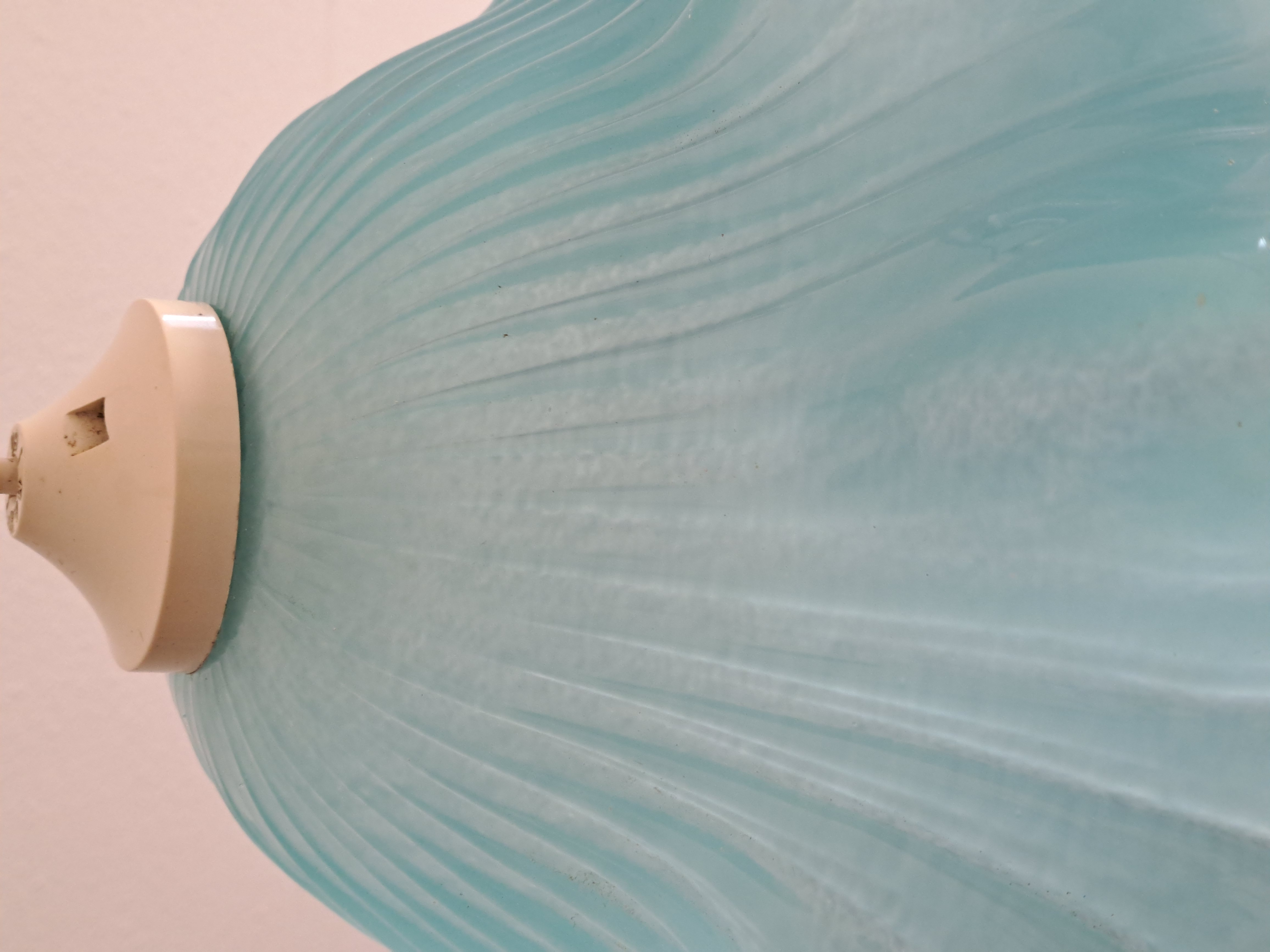 Vintage Glazen Hanglamp Blauw image 6