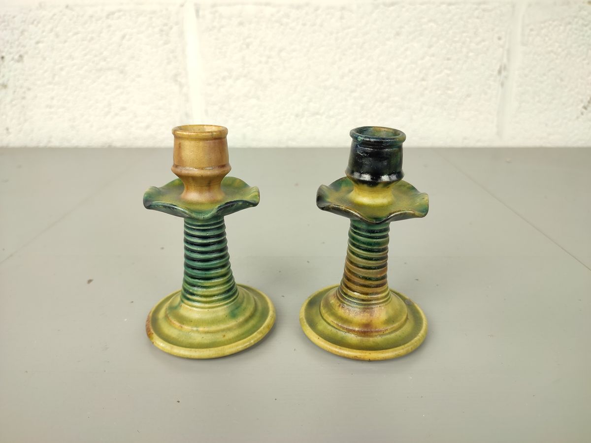 Duo Kandelaartjes In Vlaams Aardewerk image 3