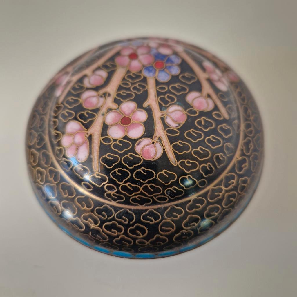 Oud Cloisonné Doosje Dekseldoos Pillendoosje image 5