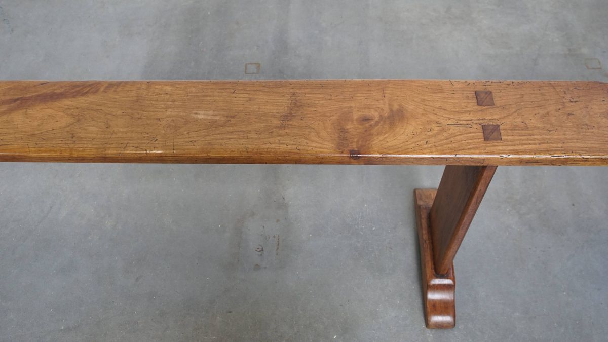 Antieke Halbank/ Bank Voor Aan De Eettafel Met Een Stijlvolle En Tijdloze Uitstraling image 7