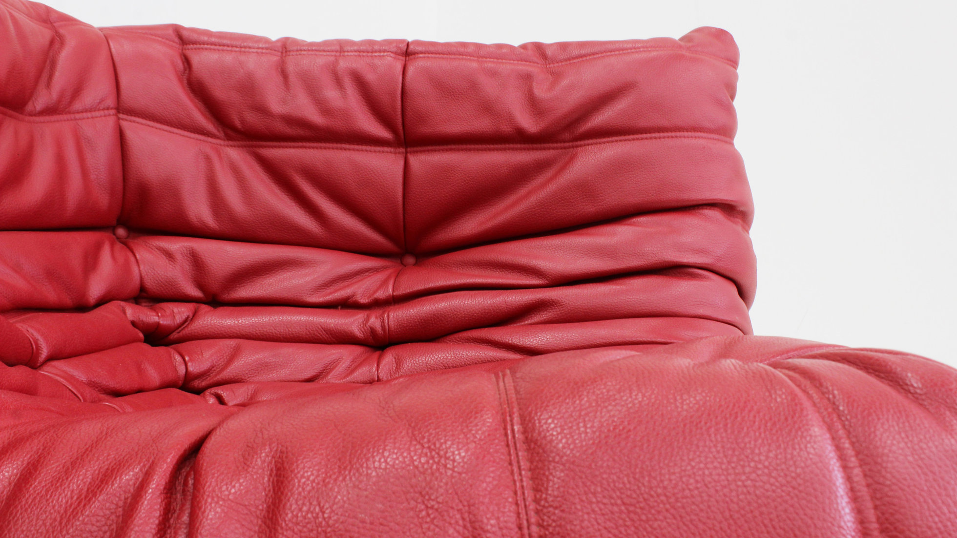 Togo Corner Chair Red Leather By Michel Ducaroy For Ligne Roset image 2