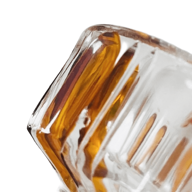 Artdeco Stijl Poederdoos Persglas Amber Transparant 1950’s image 7