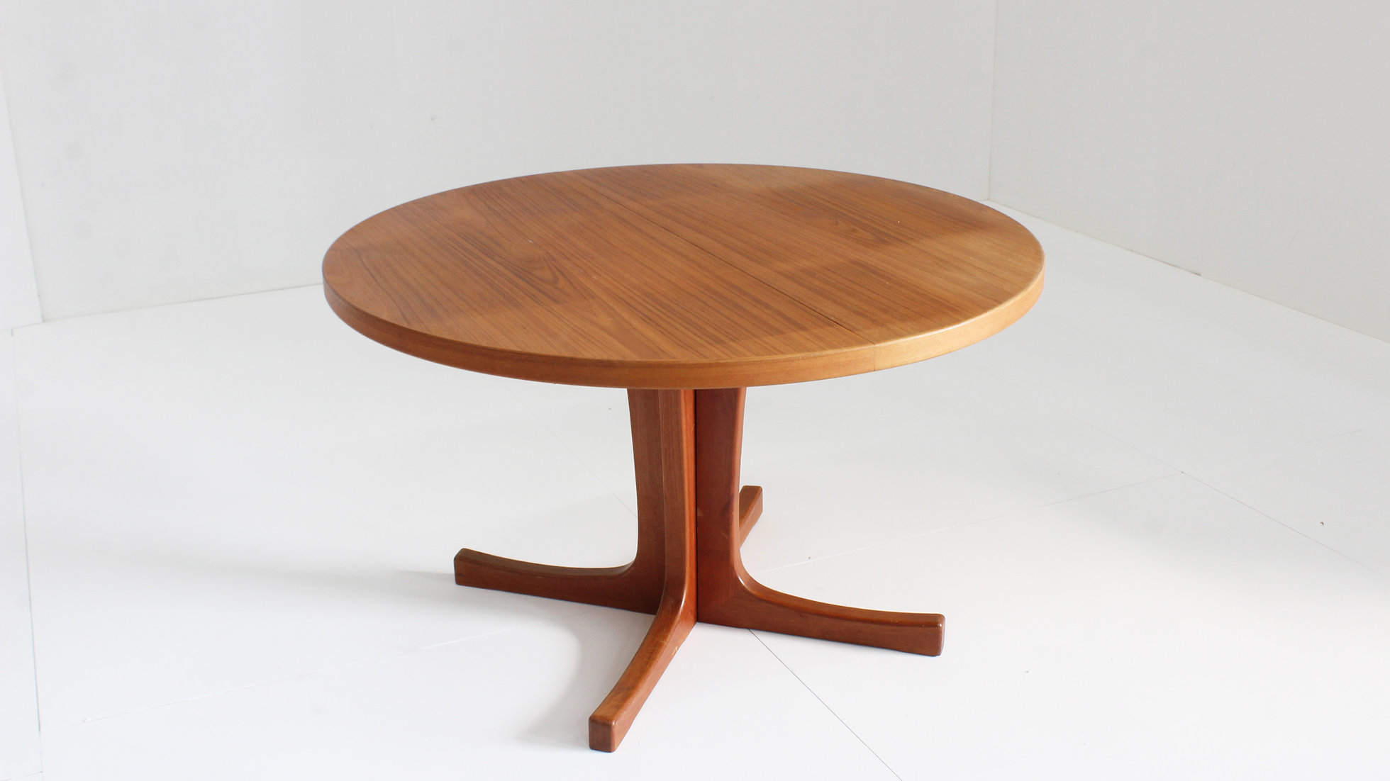 Vintage Deense Ronde Uitschuifbare Eettafel Teakhout Jaren 60 image 6