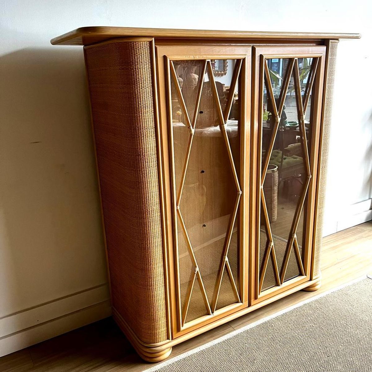 Sale! Roberti Rattan Vitrinekast Rotan Mid Century Vintage image 5