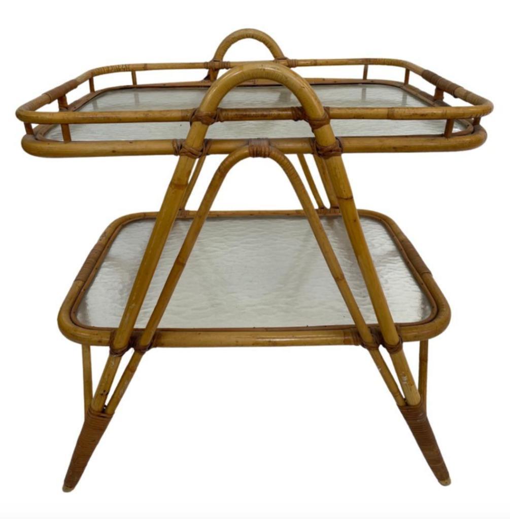 Vintage Rotan Tafel Bijzettafel Rohe Noordwolde Jaren 60 image 2
