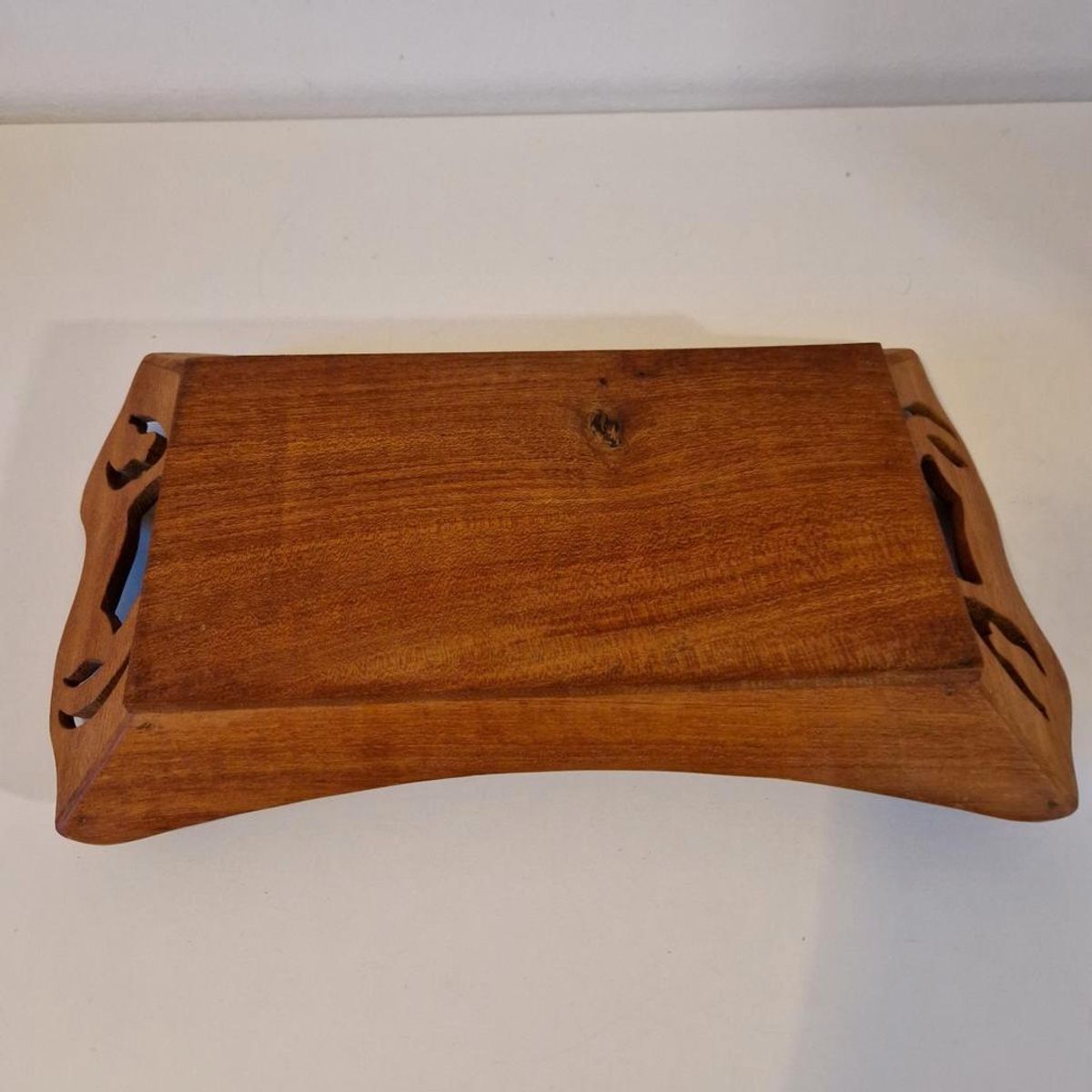 Vintage Dienblad Teakhouten Fruitschaal Paard Houtsnijwerk image 8