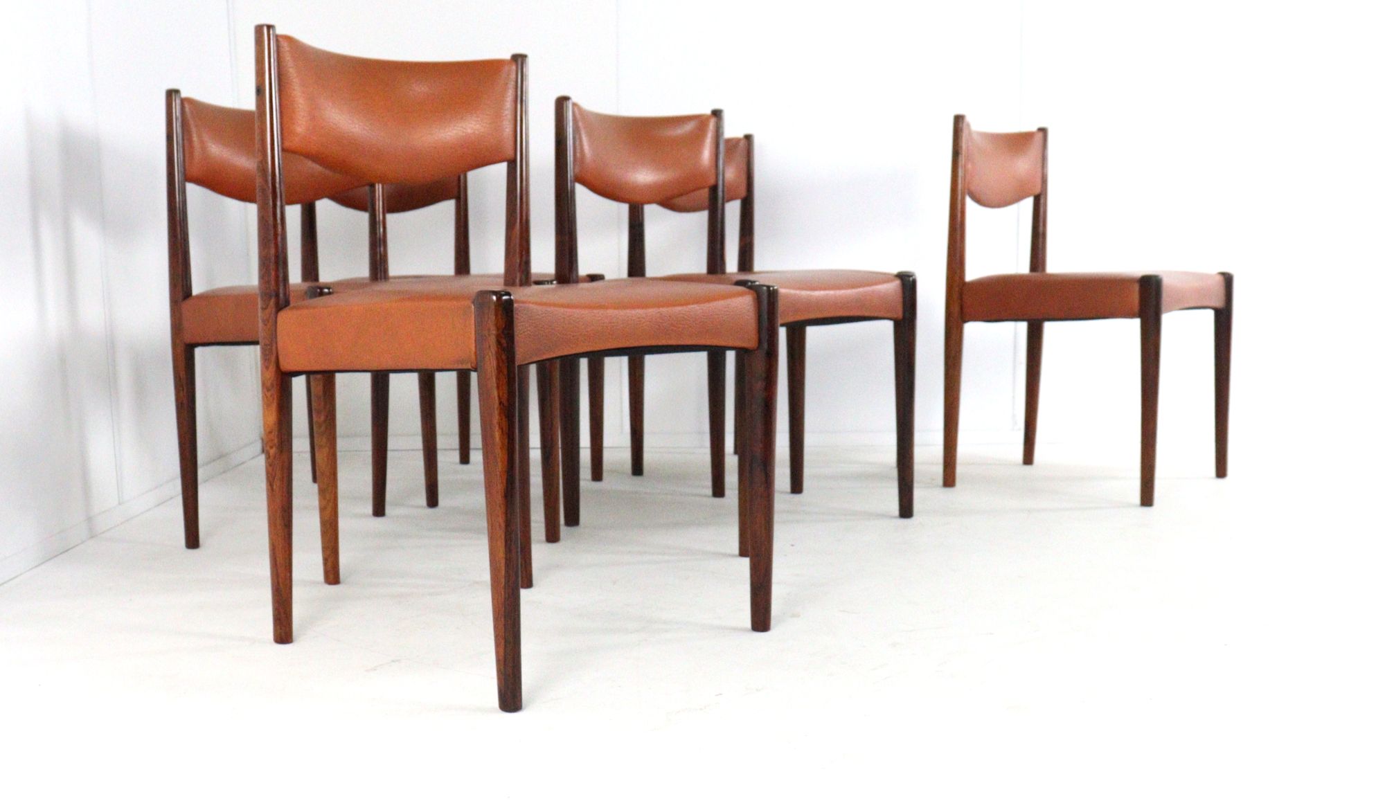 Set 6 Palissander Eetkamerstoelen Stoelen Vintage 'cellemuiden' image 19