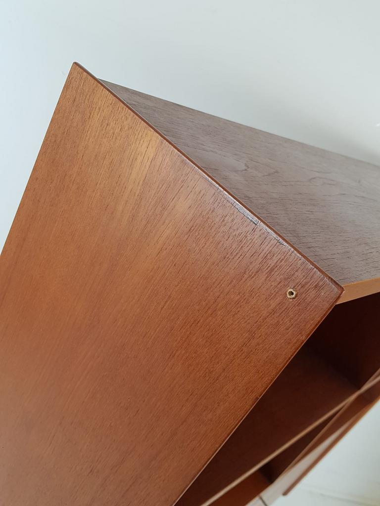Vintage Deense Klep Kast | Wandkast | Teak Fineer image 14
