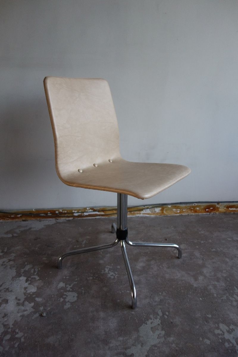 Vintage Brabantia Stoel / Stool / Chair Voor Eetkamer Of Keuken In Beige Kunstleder (skai) image 18