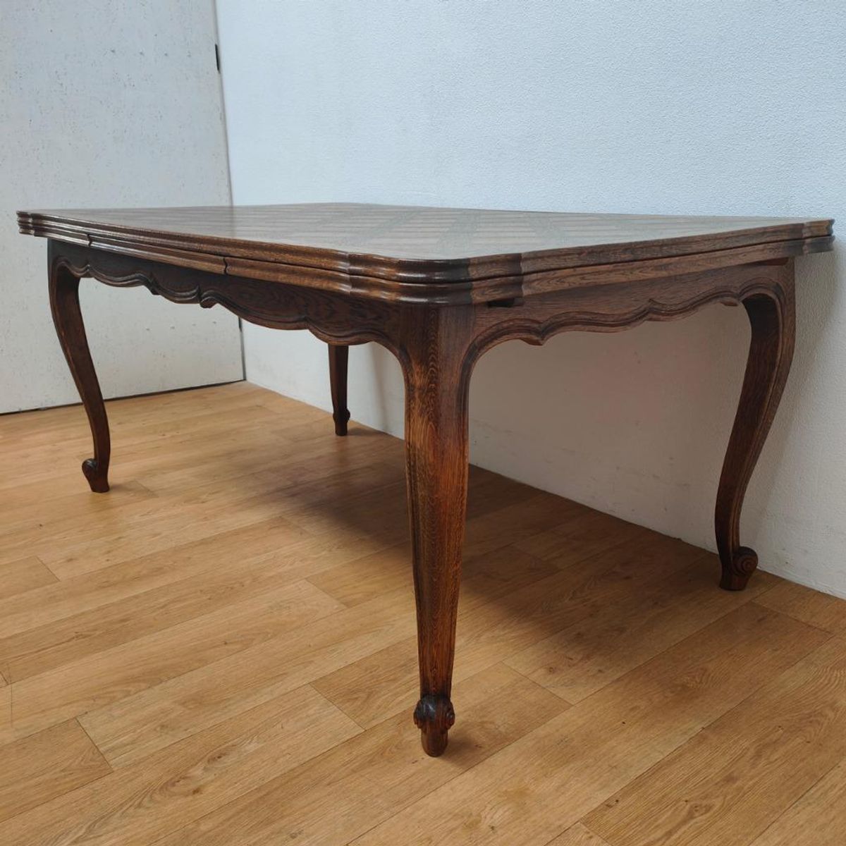 Vintage Antieke Houten Eettafel Eetkamertafel Tafel Uitschuifbaar 701 image 3