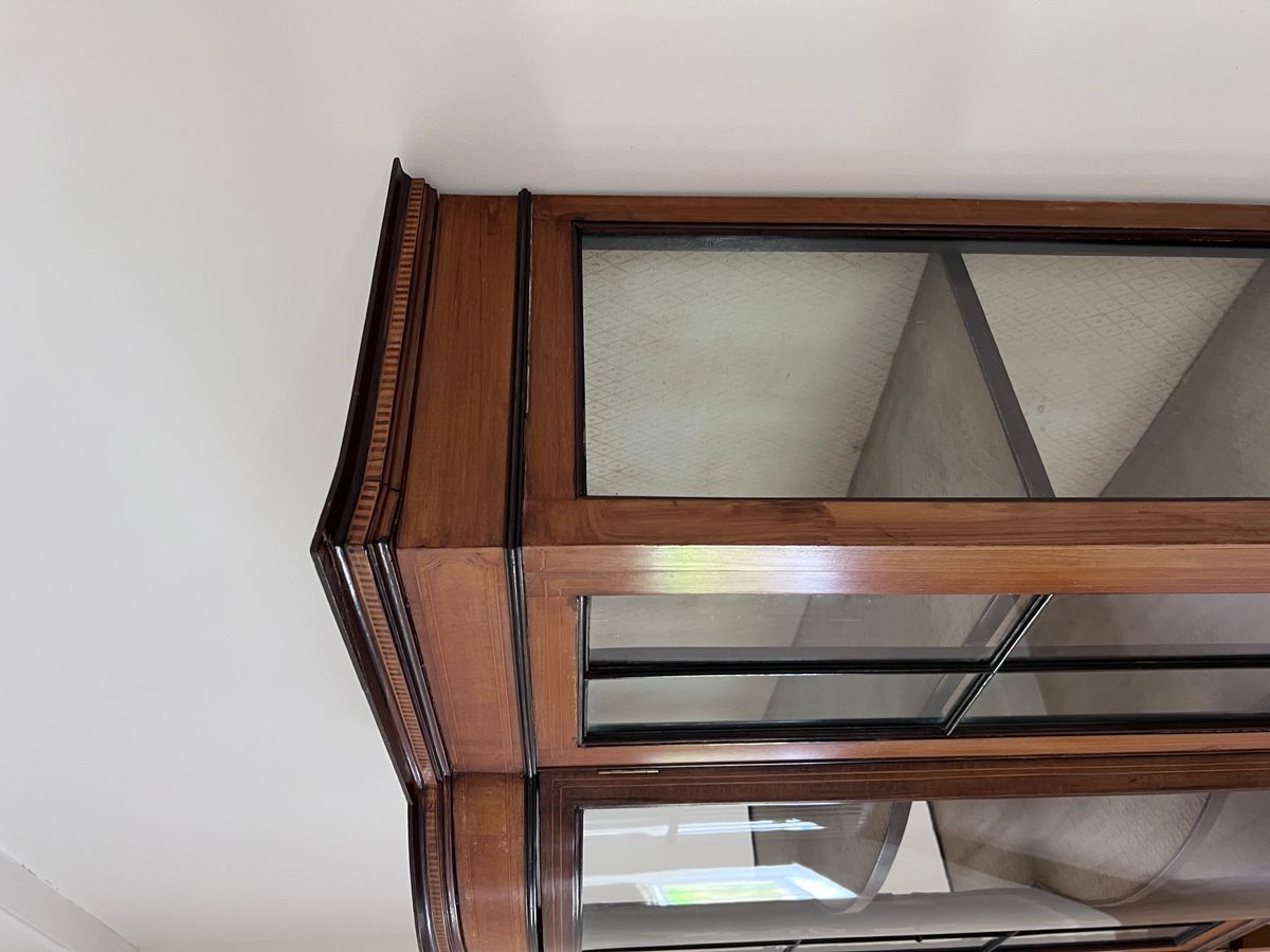 Antiek Engels Mahonie Vitrinekast Met 1 Deur, Met Bol Glas, 122 Cm Breed image 4