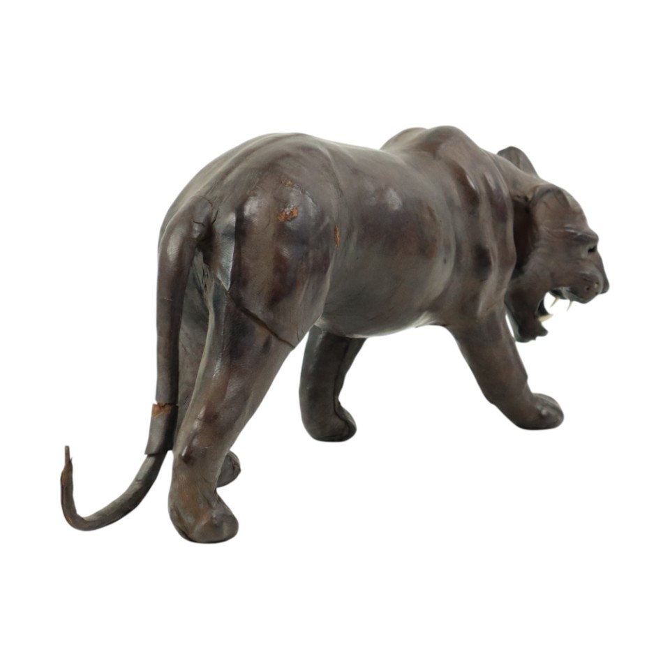 Mid Century Lederen Panter Beeld Papier Mache Verzamelitem image 2