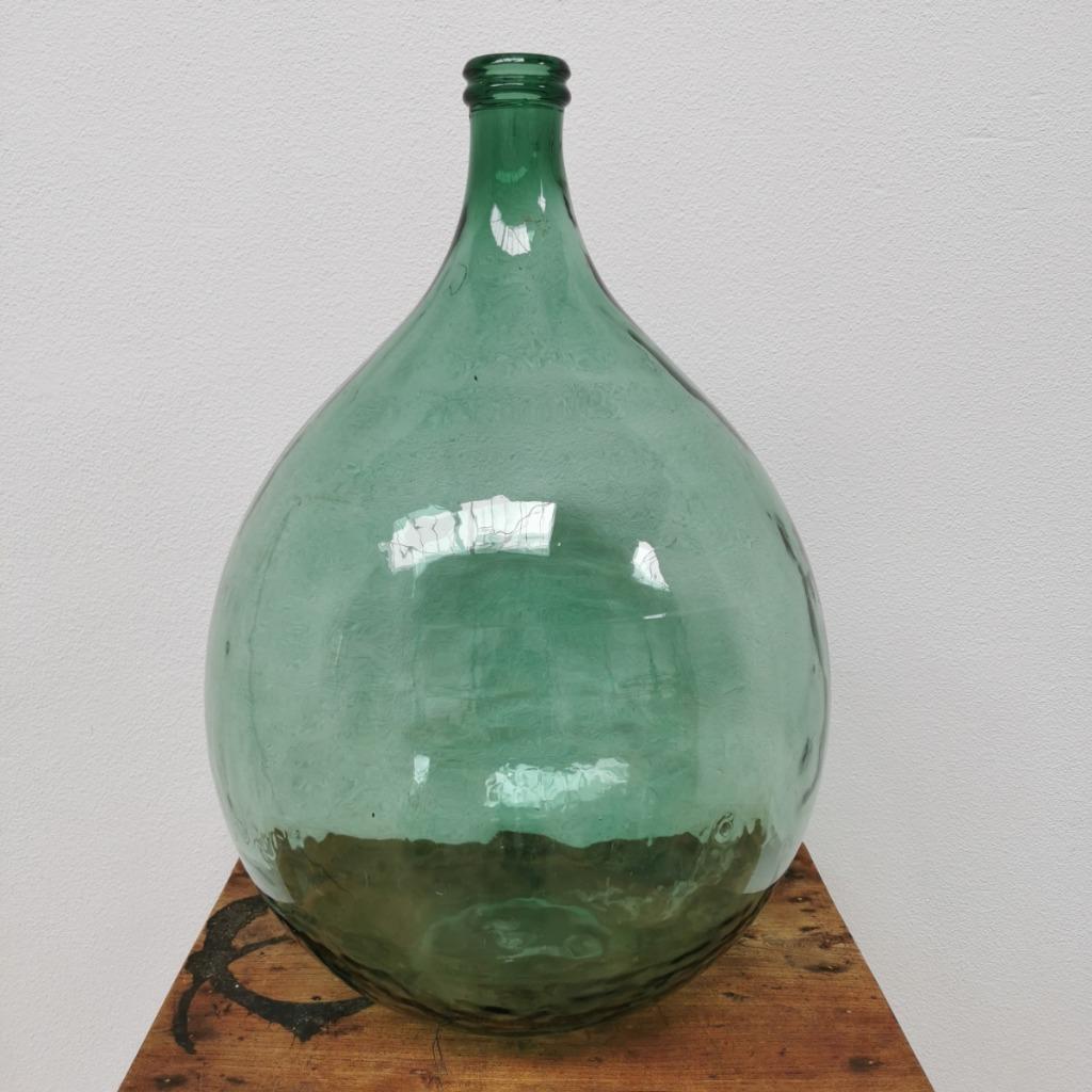 Brocante Glazen Dame Jeanne Vaas Wijnfles, Gistfles Glas 410 image 2