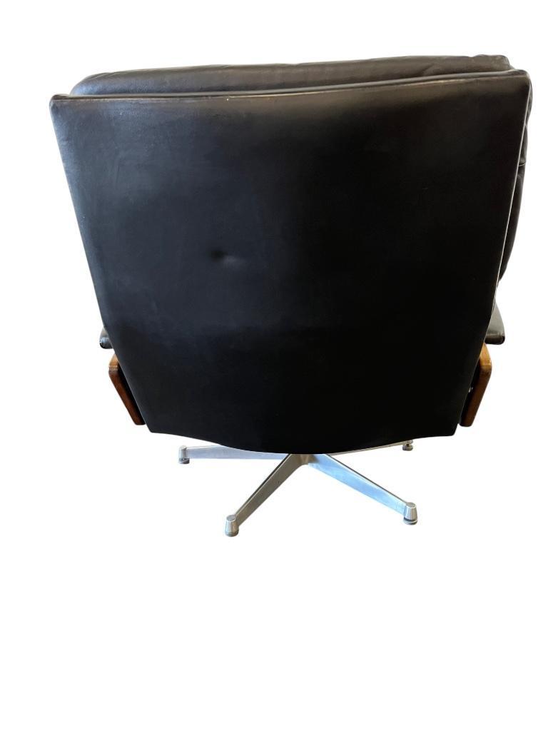 Vintage Zwart Lederen Fauteuil / Eenzit Andre Vandenbeuck image 13