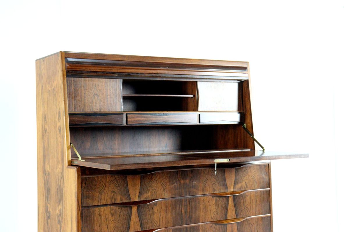 Erling Torvits Voor Klim Møbelfabrik Palissander Secretaire Bureau Kast Vintage Deens image 4