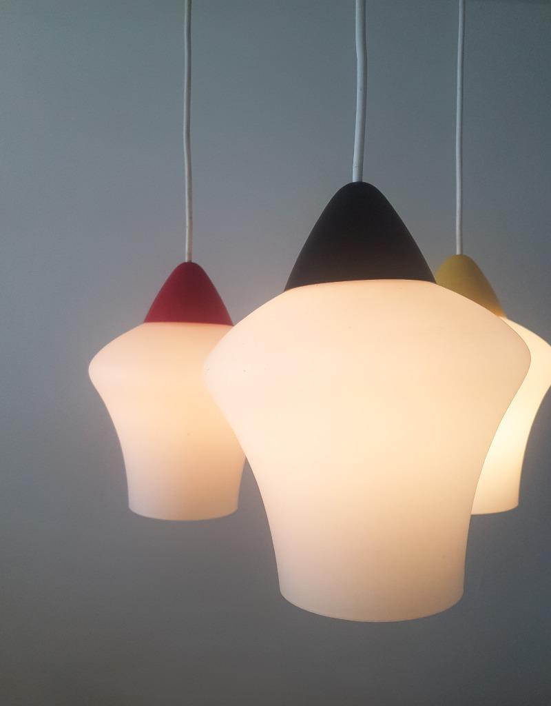 Vintage Jaren '50 Hanglamp In Opaline Glas image 6