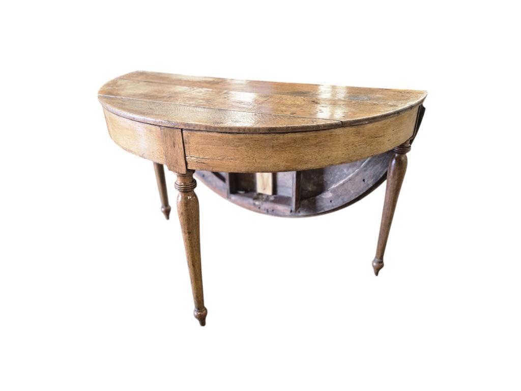Brocante Houten Ronde Tafel / Consoletafel image 5