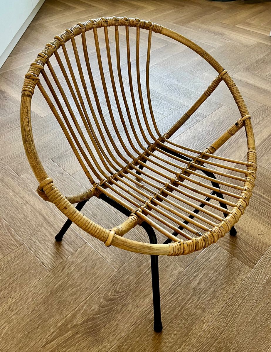 Rohé Noordwolde Rotan Bamboe Fauteuil 1960 image 2