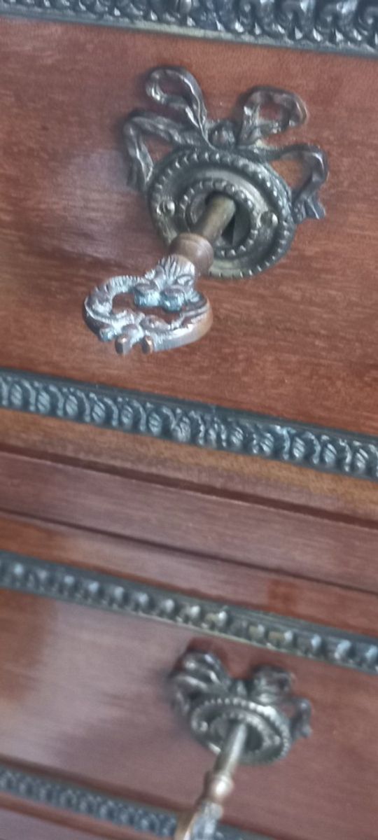 Louis Xvi 6 Laden Commode Met Grijs Marmeren Tablet image 4