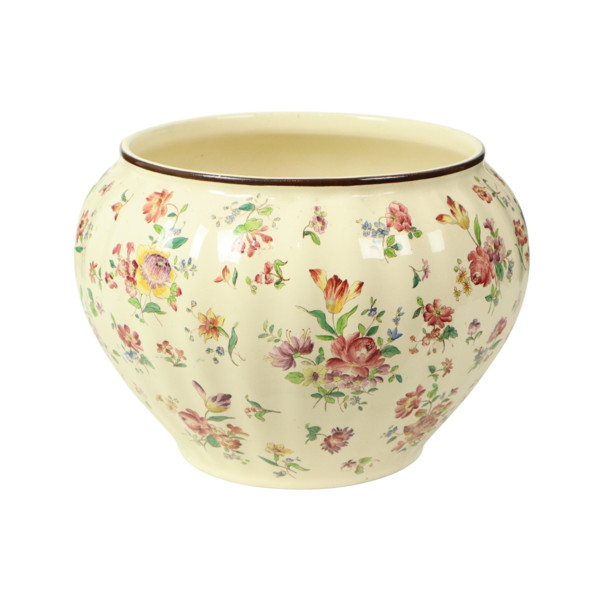 Grote Polychrome Bloempot Cache Pot Longchamp Frankrijk 36cm image 10