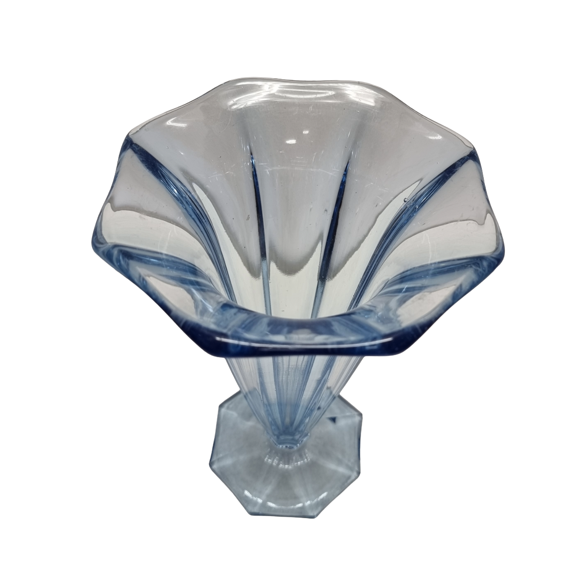 Art Deco Blauwe Tulpvormige Vaas image 4