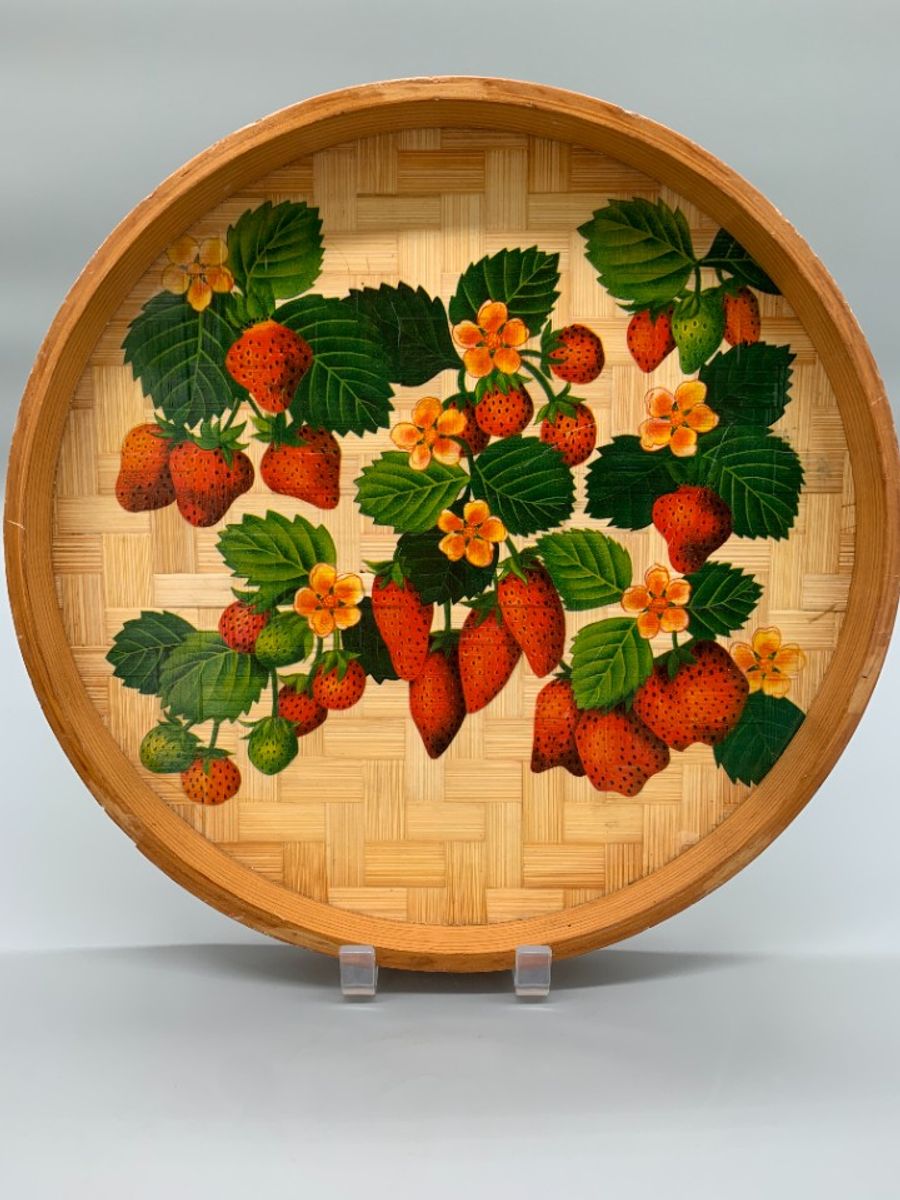 Vintage Set Dienbladen Bamboe Strawberry image 2