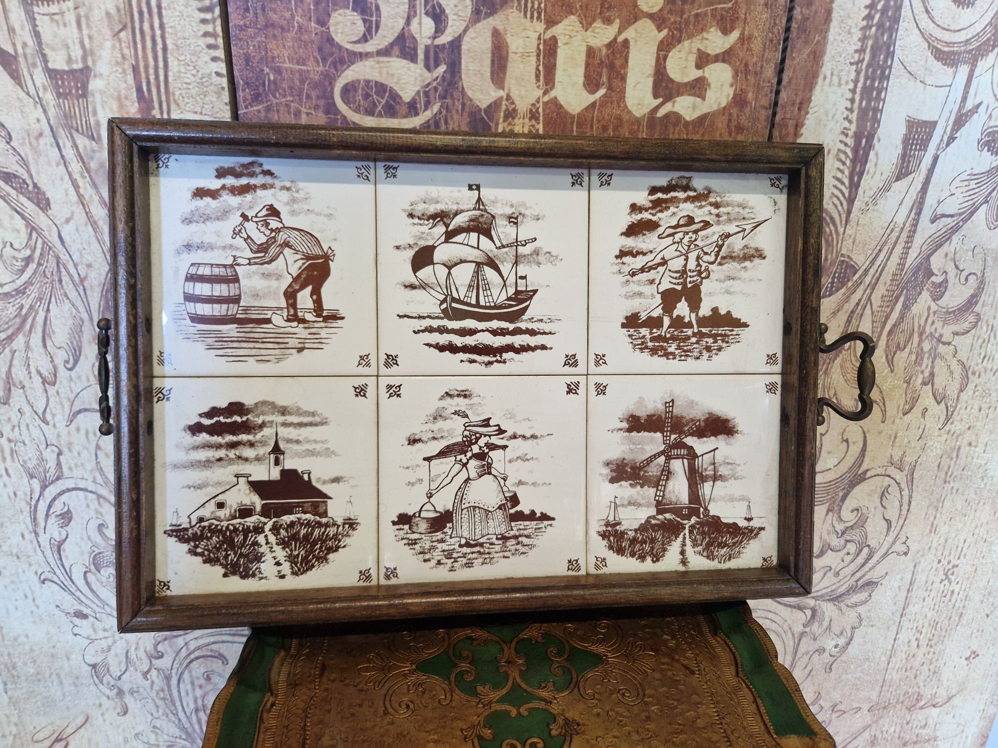 Mooi Klassiek Dienblad Met Tegeltjes image 3