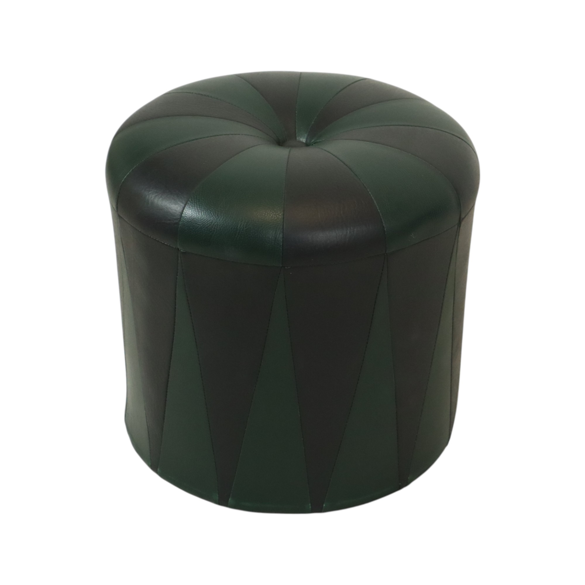 Ronde Vintage Groene Zwarte Poef Tweekleurig Skai Sixties image 4