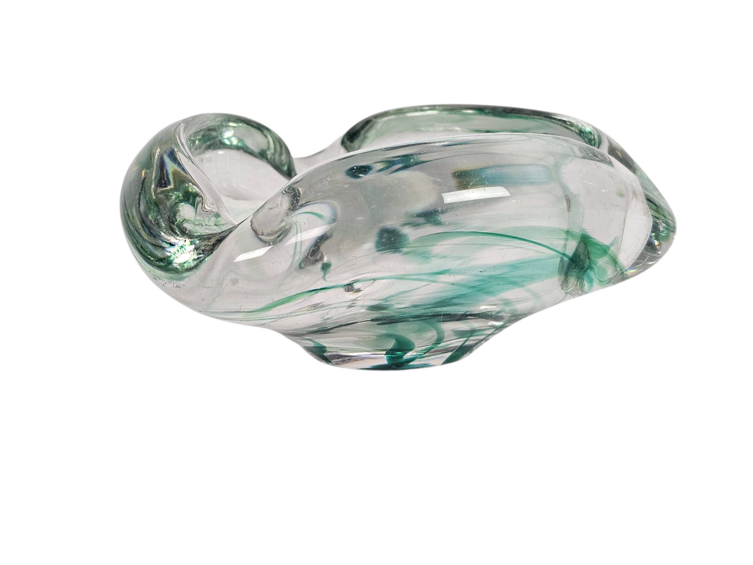 Kristalunie Maastricht - Max Verboeket - Geslingerde Kleuren Van Helder Glas Met Groen - 60's image 6