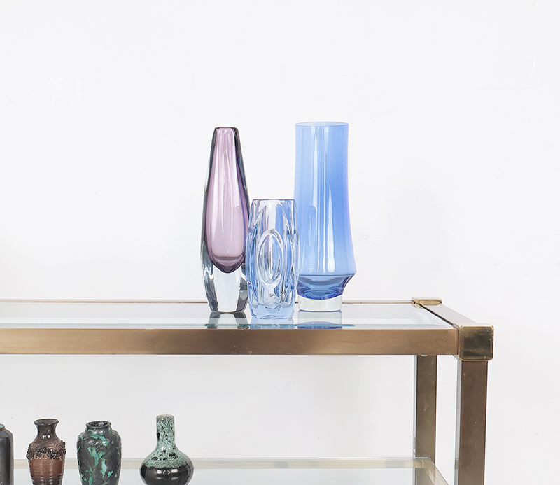 Messing En Glas Consoletafel, 1970s image 5