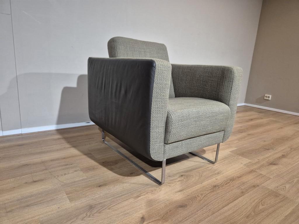 Montel Trial Fauteuil - Leder - Stof - Design - Grijs -Groen image 4