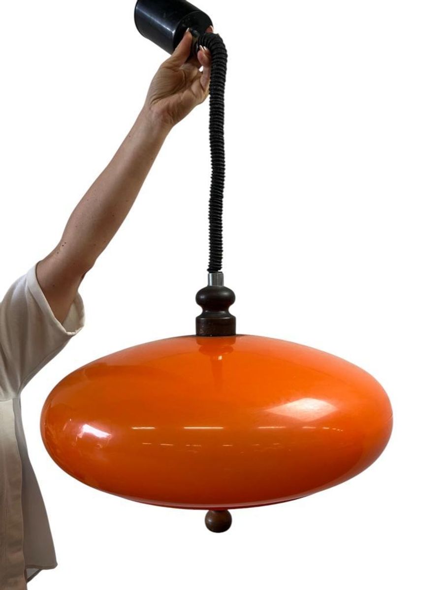 Vintage Oranje Ufo Luster / Hanglamp Jaren 70 image 3