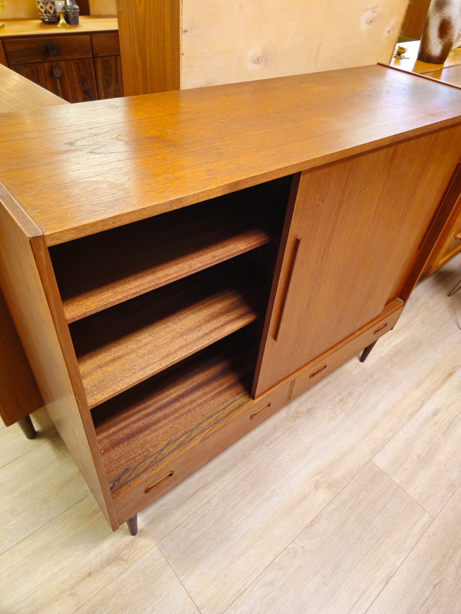 Vintage Deens Highboard Dressoir Teak Kast Kastje image 7