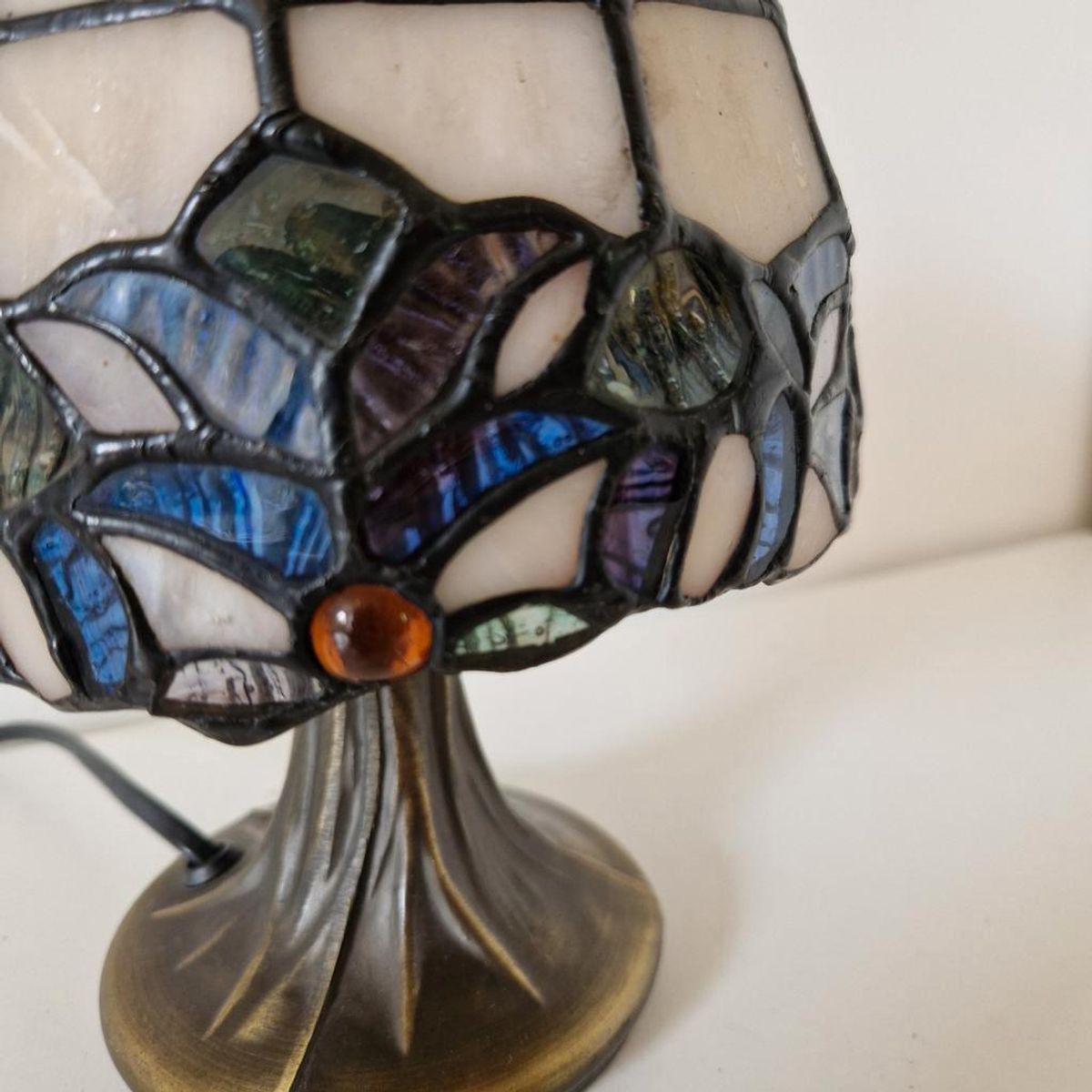 Vintage Glas In Lood Lampje Tiffany Stijl Lamp Schemerlamp image 9